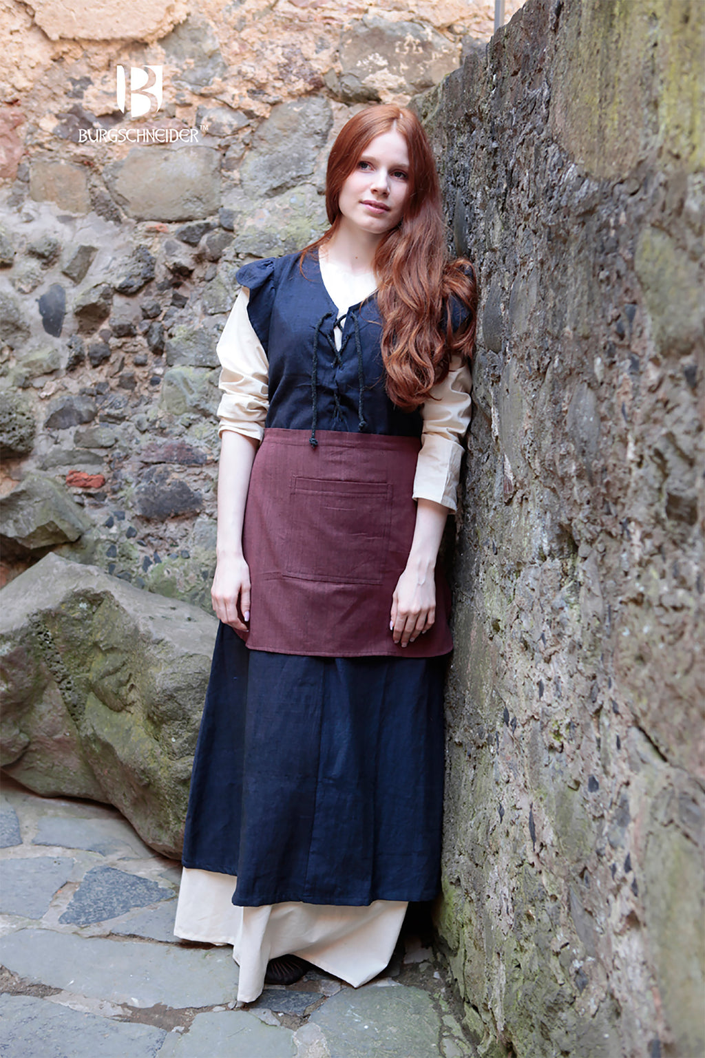 Imagen del producto Vestido medieval Agga con delantal azul