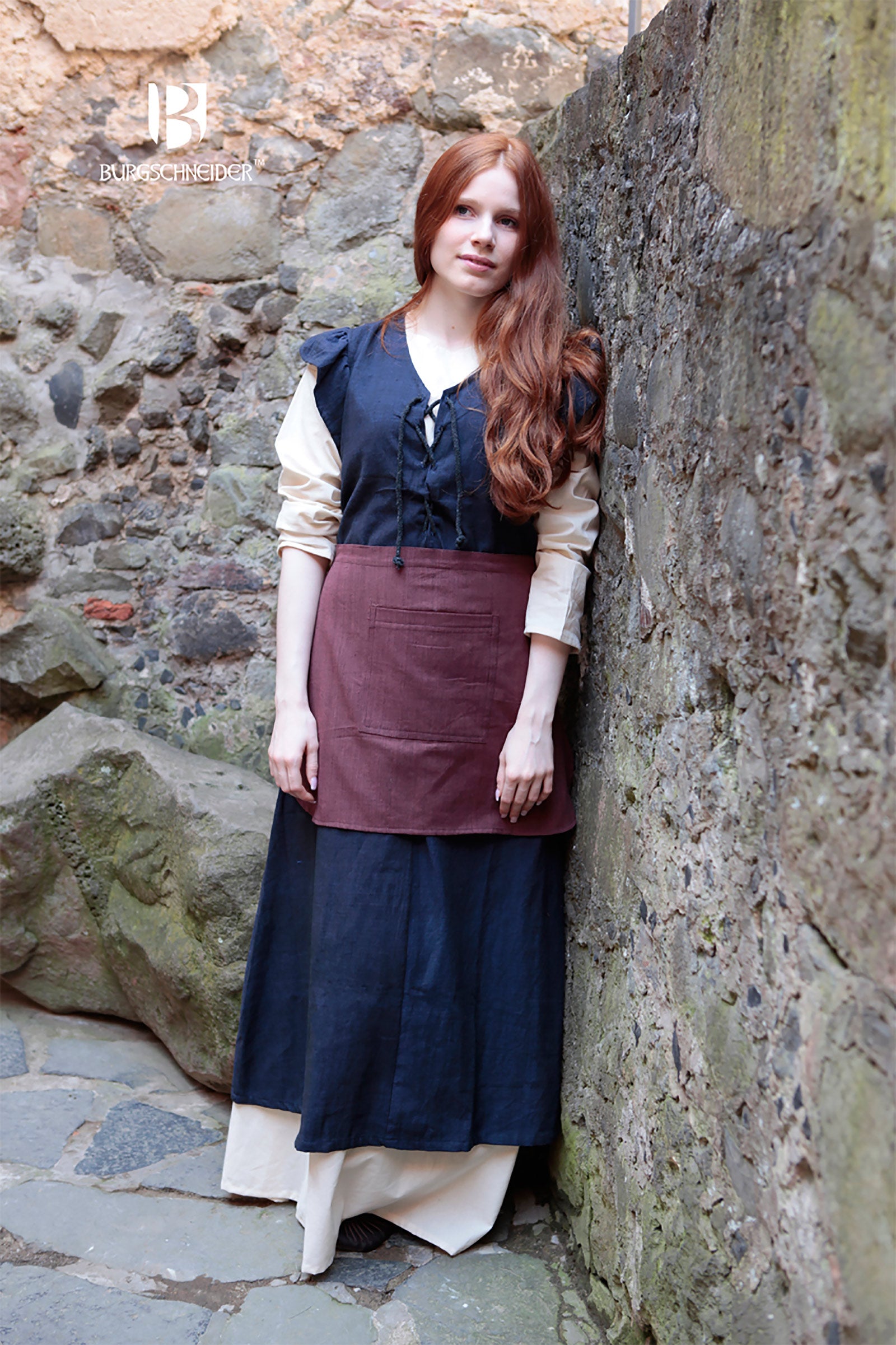 Imagen del producto Vestido medieval Agga con delantal azul
