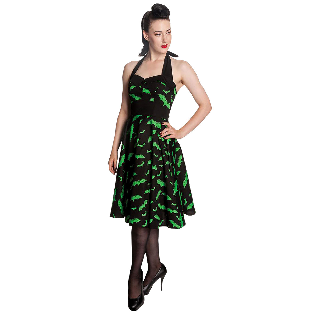 Imagen del producto Vestido Rockabilly Bat negro-verde