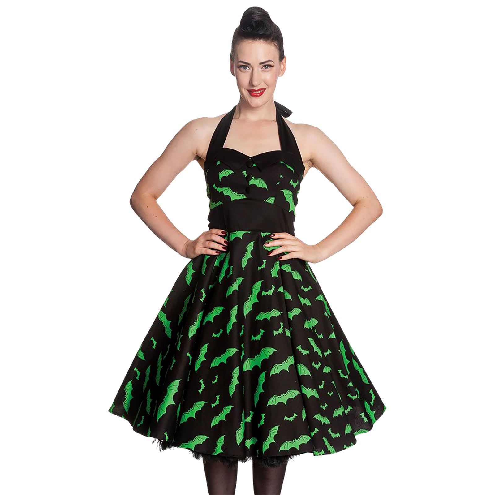 Imagen del producto Vestido Rockabilly Bat negro-verde