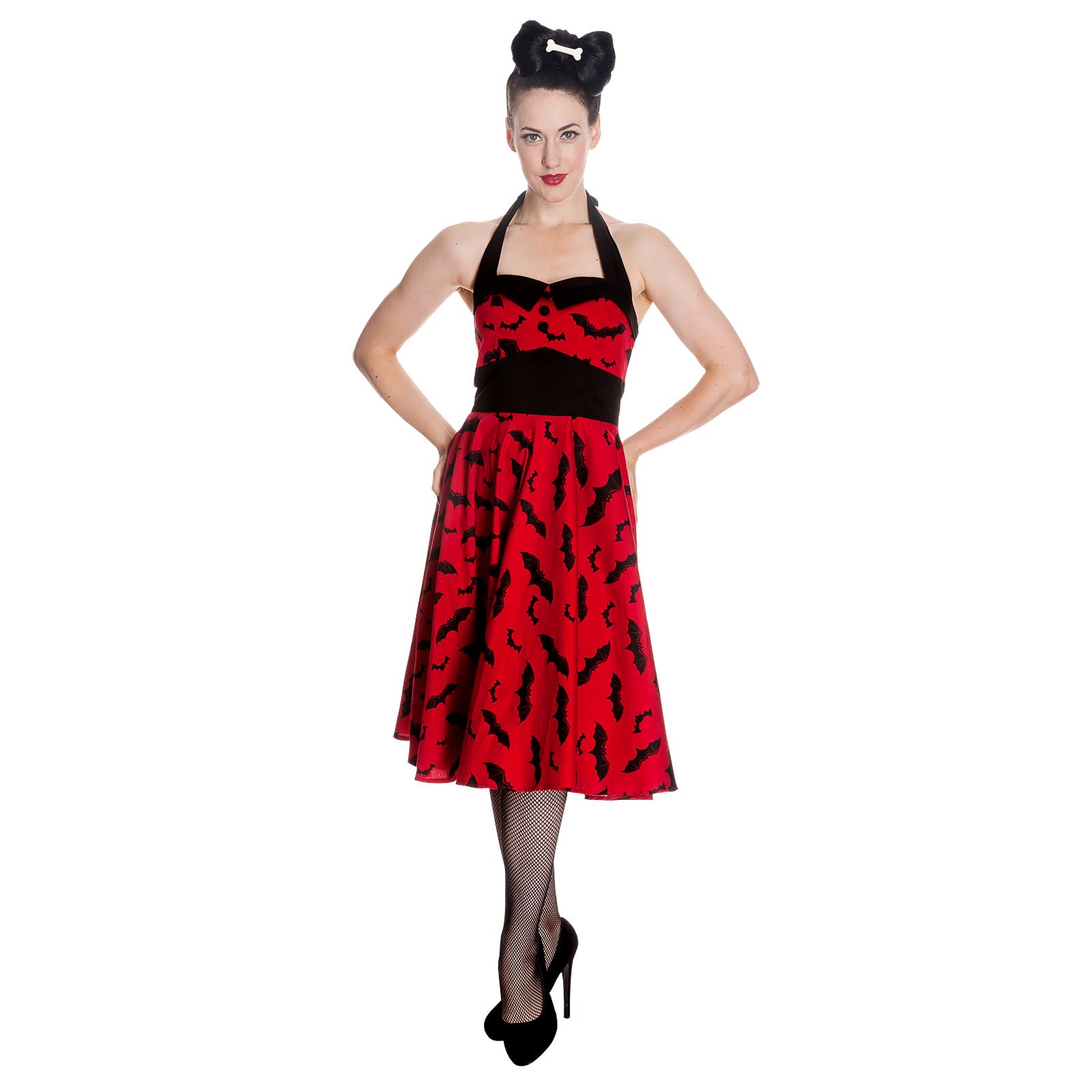 Imagen del producto Vestido rockabilly Bat rojo-negro