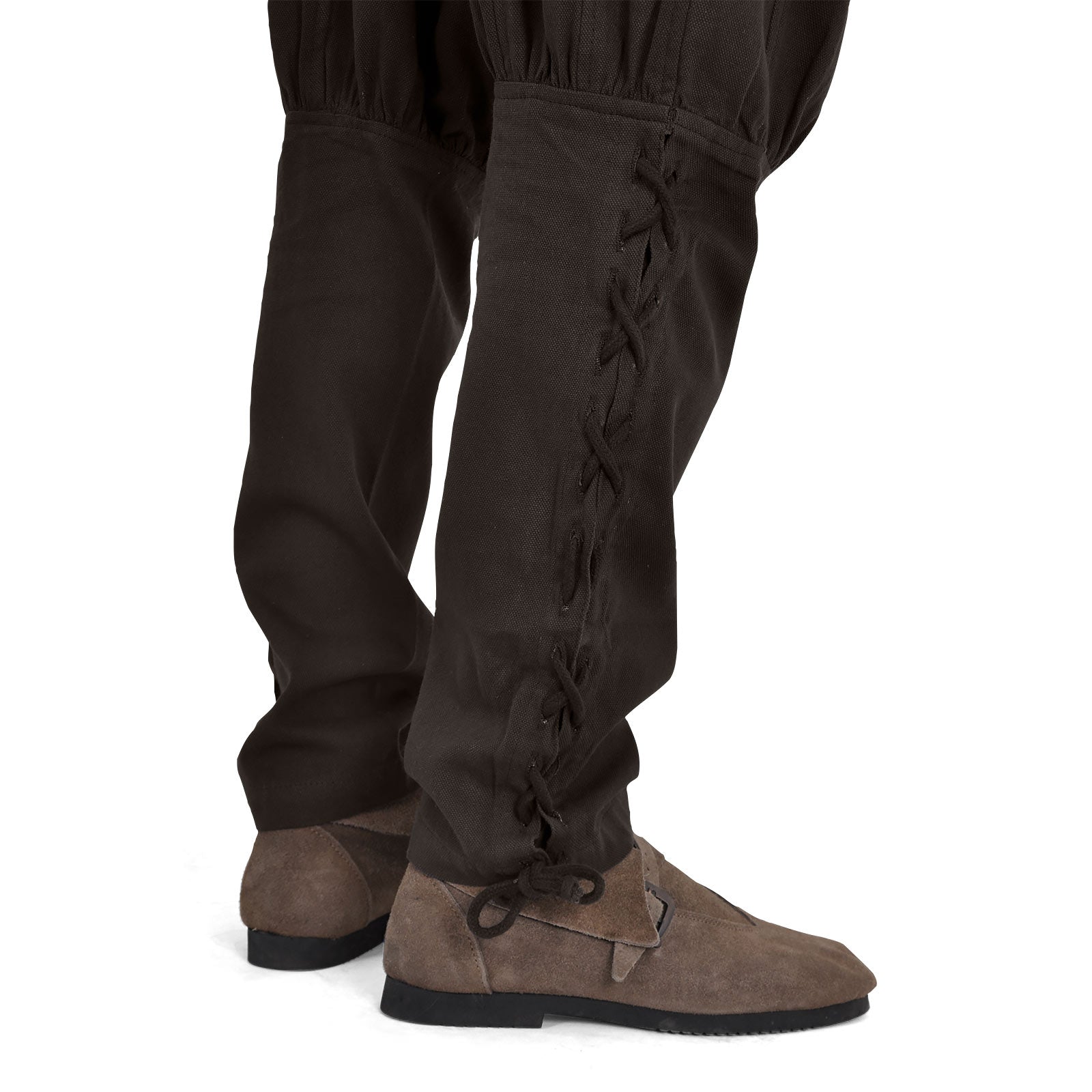 Imagen del producto Pantalones Bertram para hombres con cordones en la parte inferior de la pierna marrón