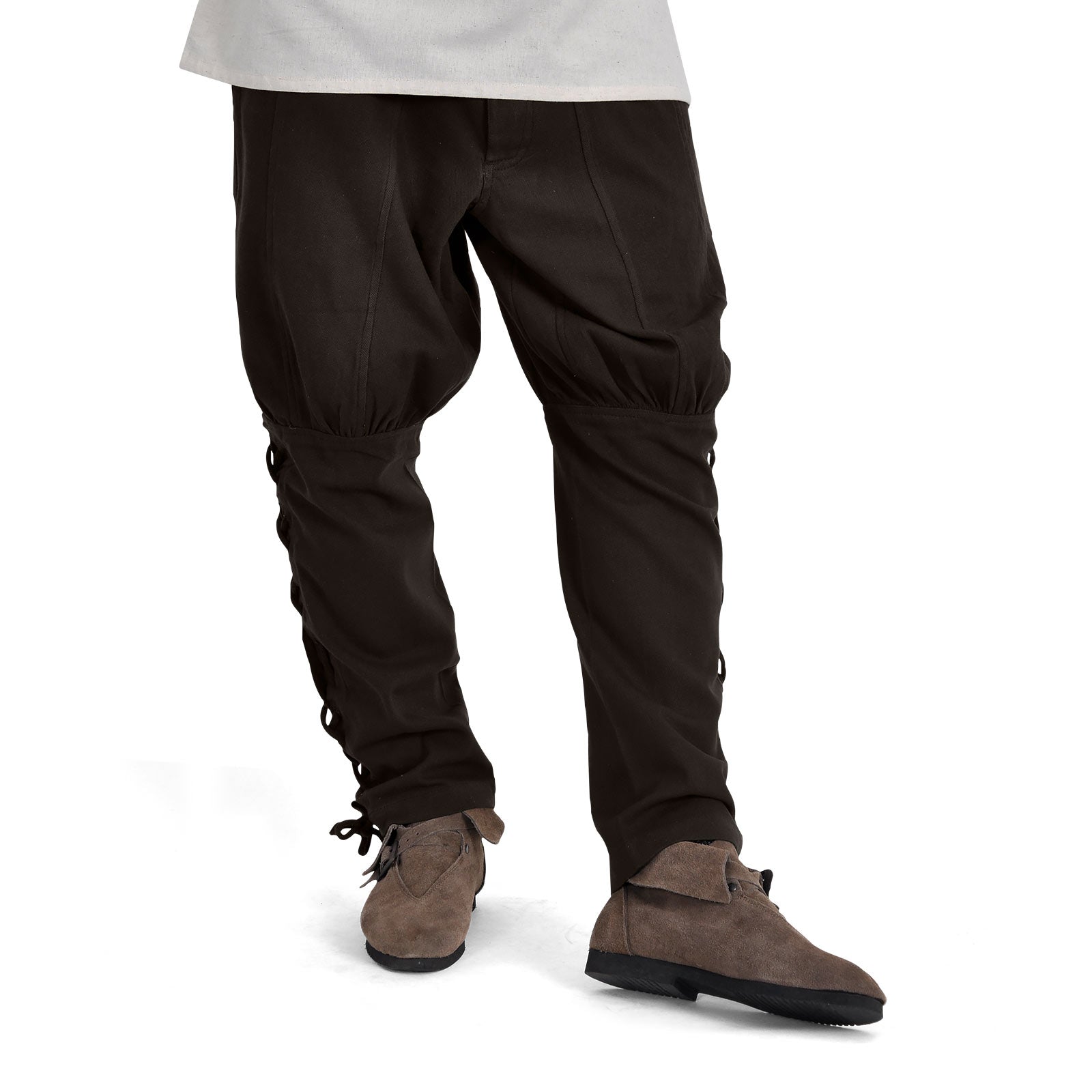Imagen del producto Pantalones Bertram para hombres con cordones en la parte inferior de la pierna marrón