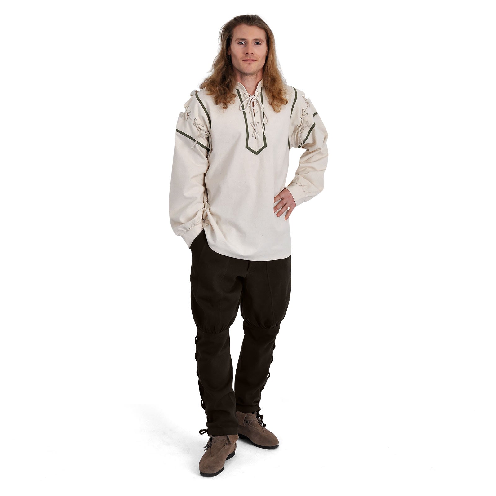 Imagen del producto Pantalones Bertram para hombres con cordones en la parte inferior de la pierna marrón