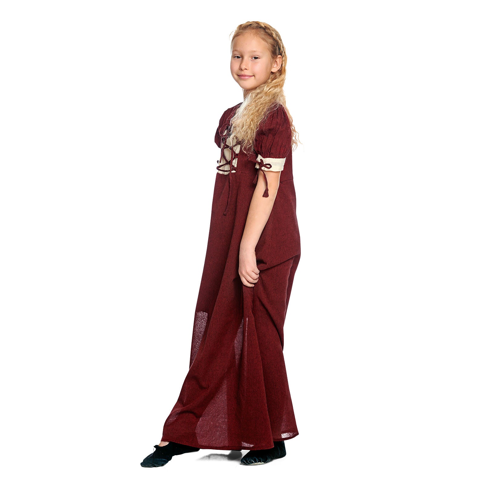 Imagen del producto Vestido de verano medieval para niños rojo beige