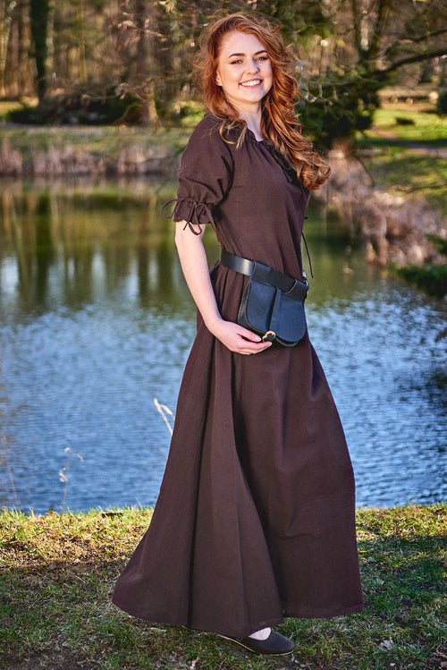Imagen del producto Vestido medieval de manga corta marrón