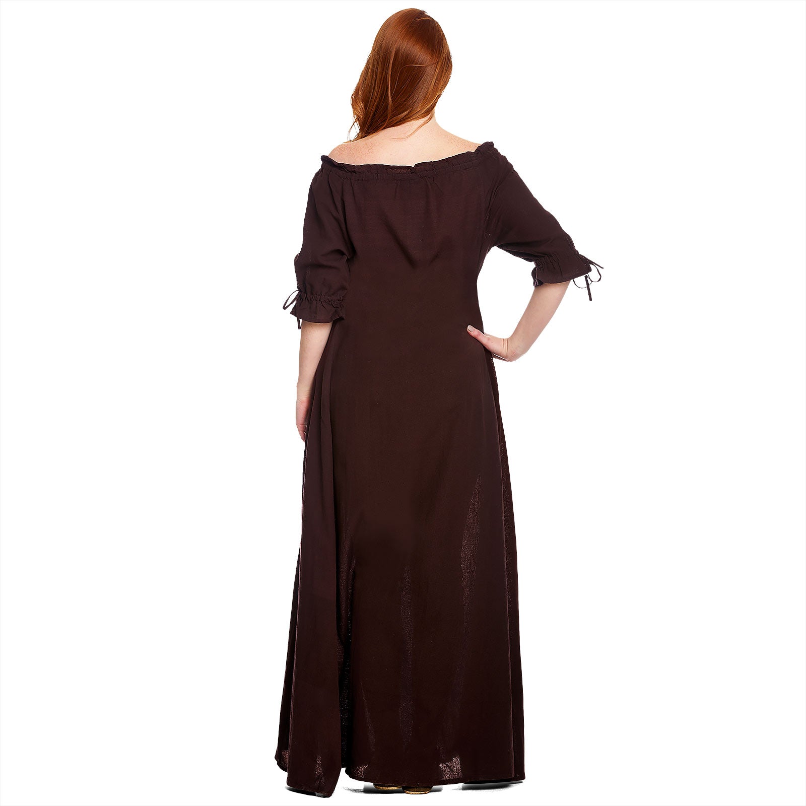 Imagen del producto Vestido medieval de manga corta marrón