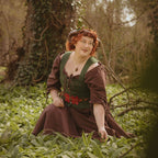 Imagen del producto Vestido medieval de manga corta marrón