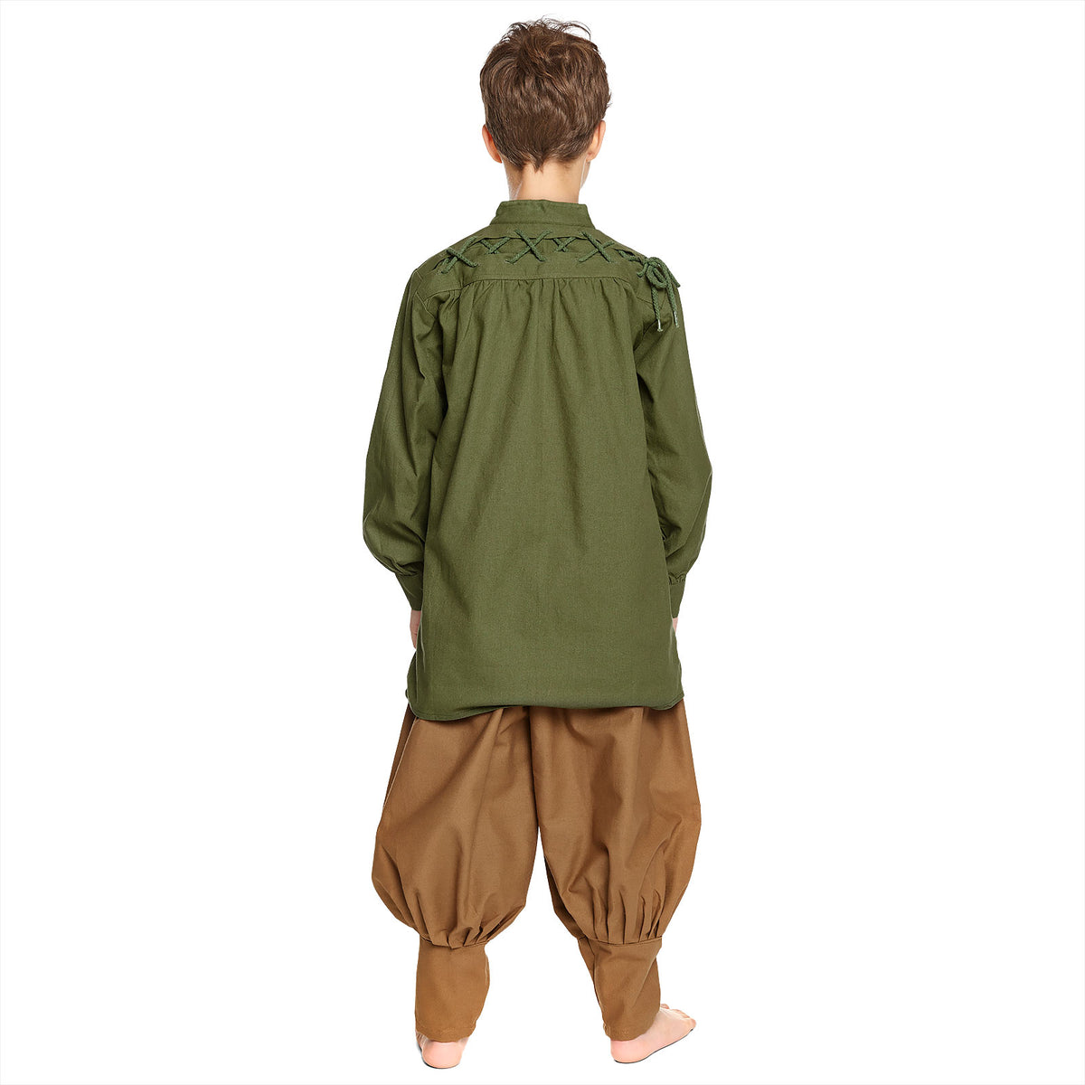 Product image Medieval Shirt for Kids with Noble Back Lacing Green