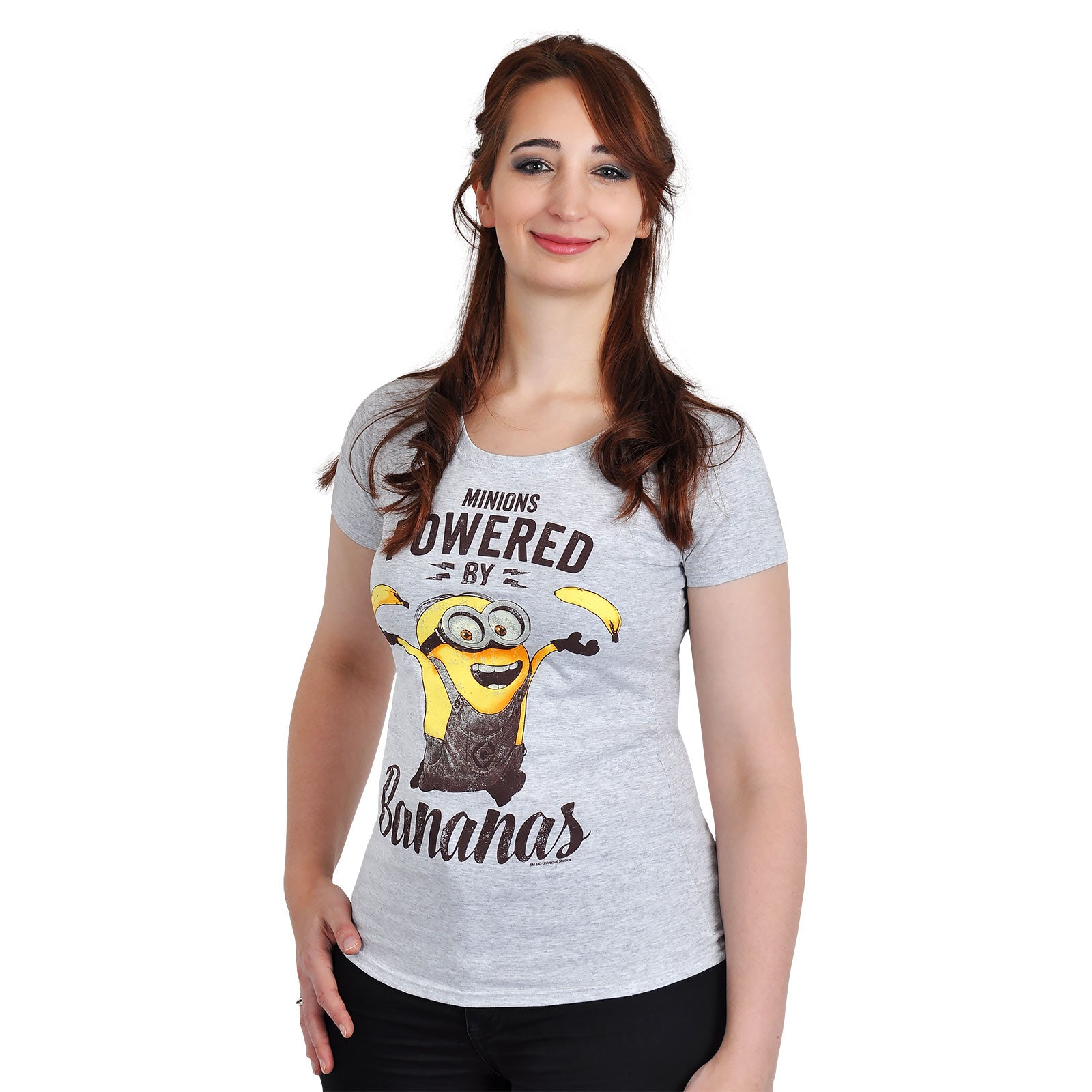 Imagen del producto Minions - Camiseta de chica Powered By Bananas gris
