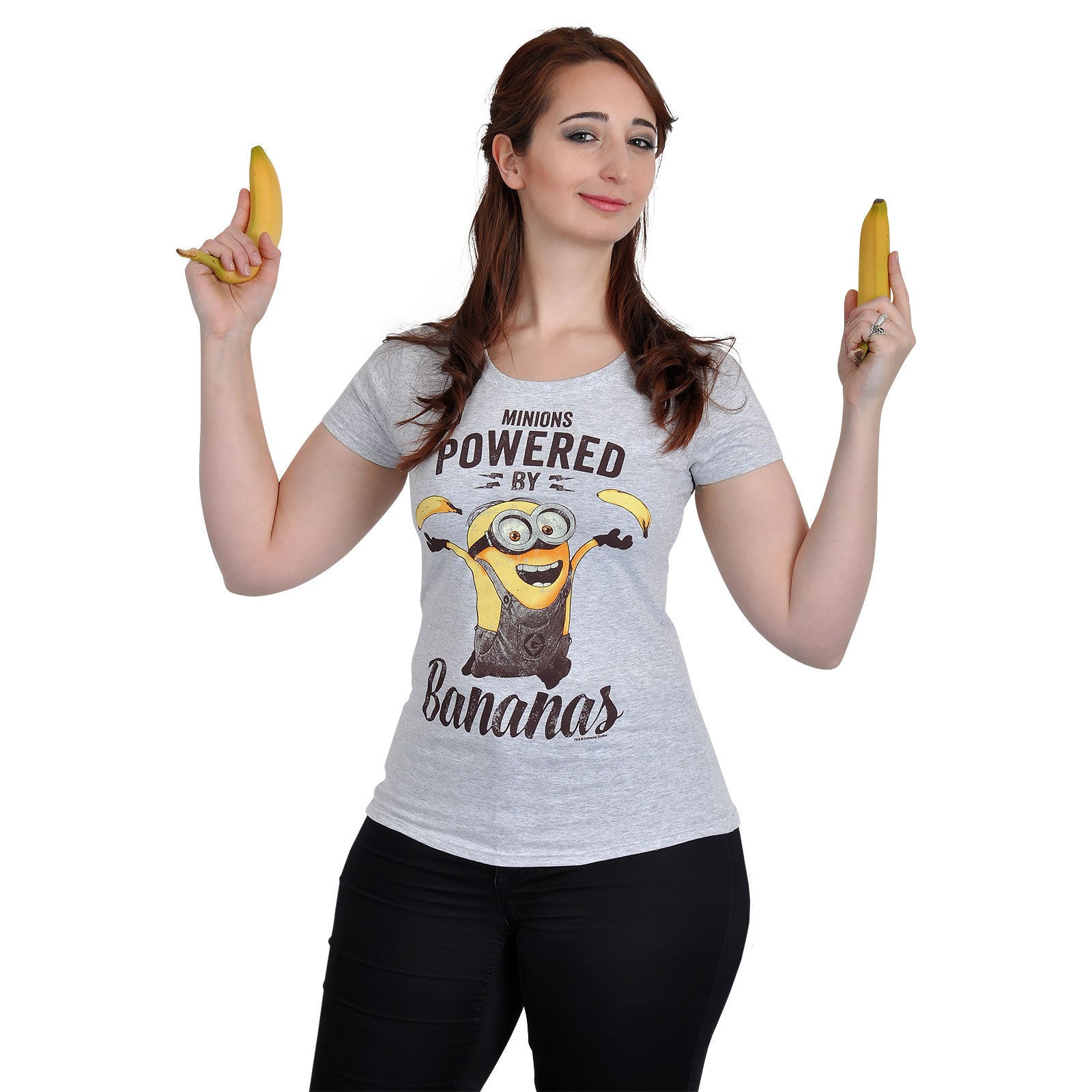 Imagen del producto Minions - Camiseta de chica Powered By Bananas gris