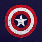 Imagen del producto Camiseta azul de Captain America - Logo de escudo envejecido