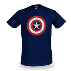 Imagen del producto Camiseta azul de Captain America - Logo de escudo envejecido