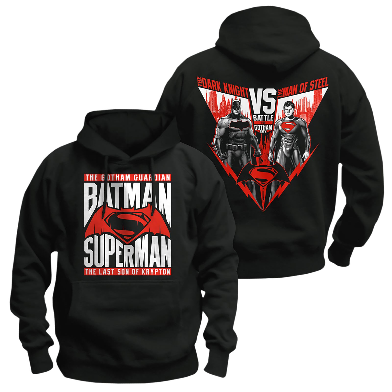 Imagen del producto Batman v Superman - Sudadera con capucha de héroes negra