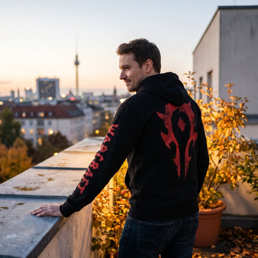 Imagen del producto Warcraft - Chaqueta con capucha negra con logo de la Horda