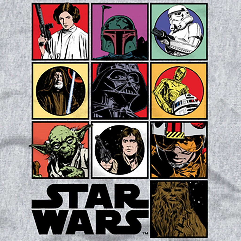 Imagen del producto Star Wars - Camiseta de personajes gris