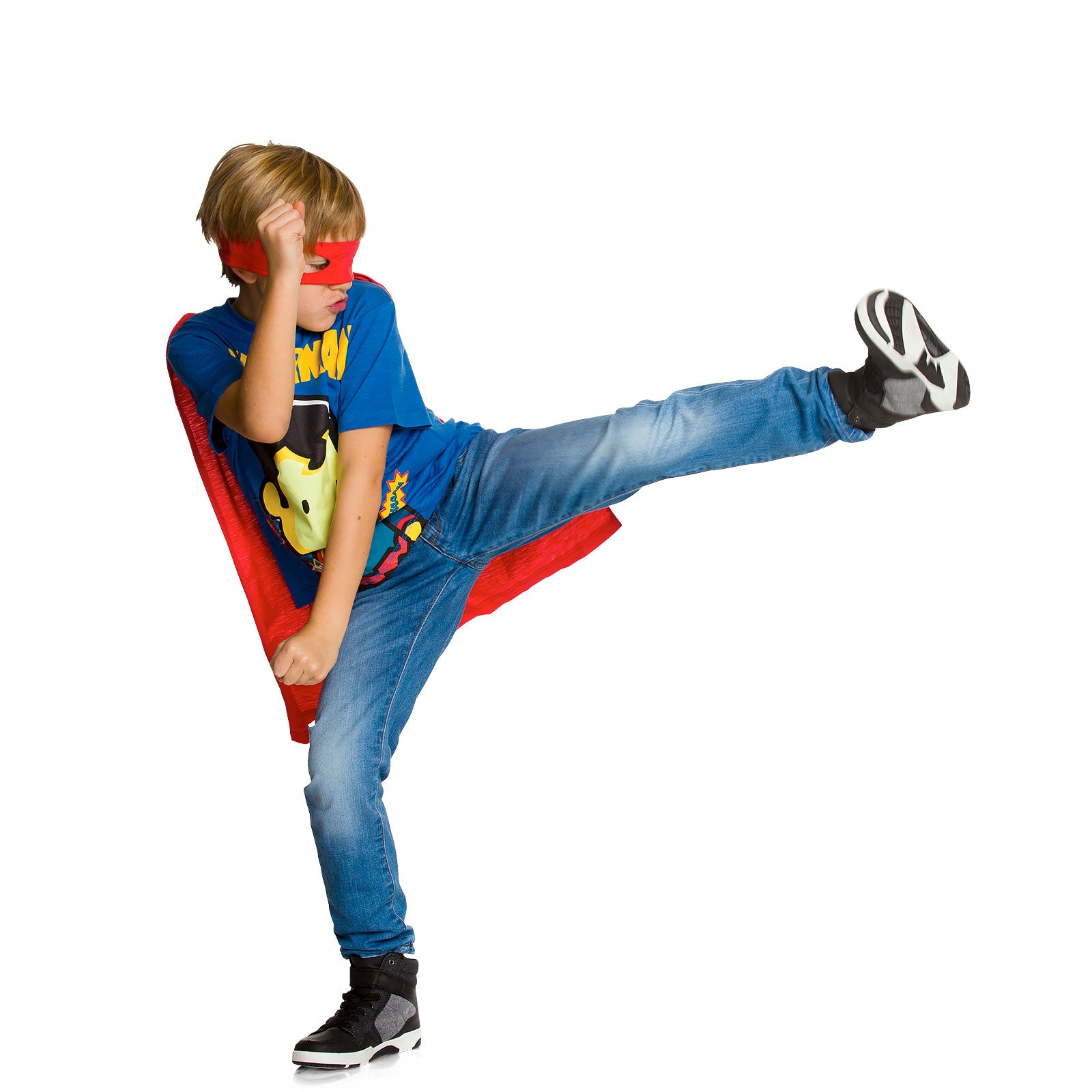 Imagen del producto Superman - Camiseta para niños con capa y antifaz