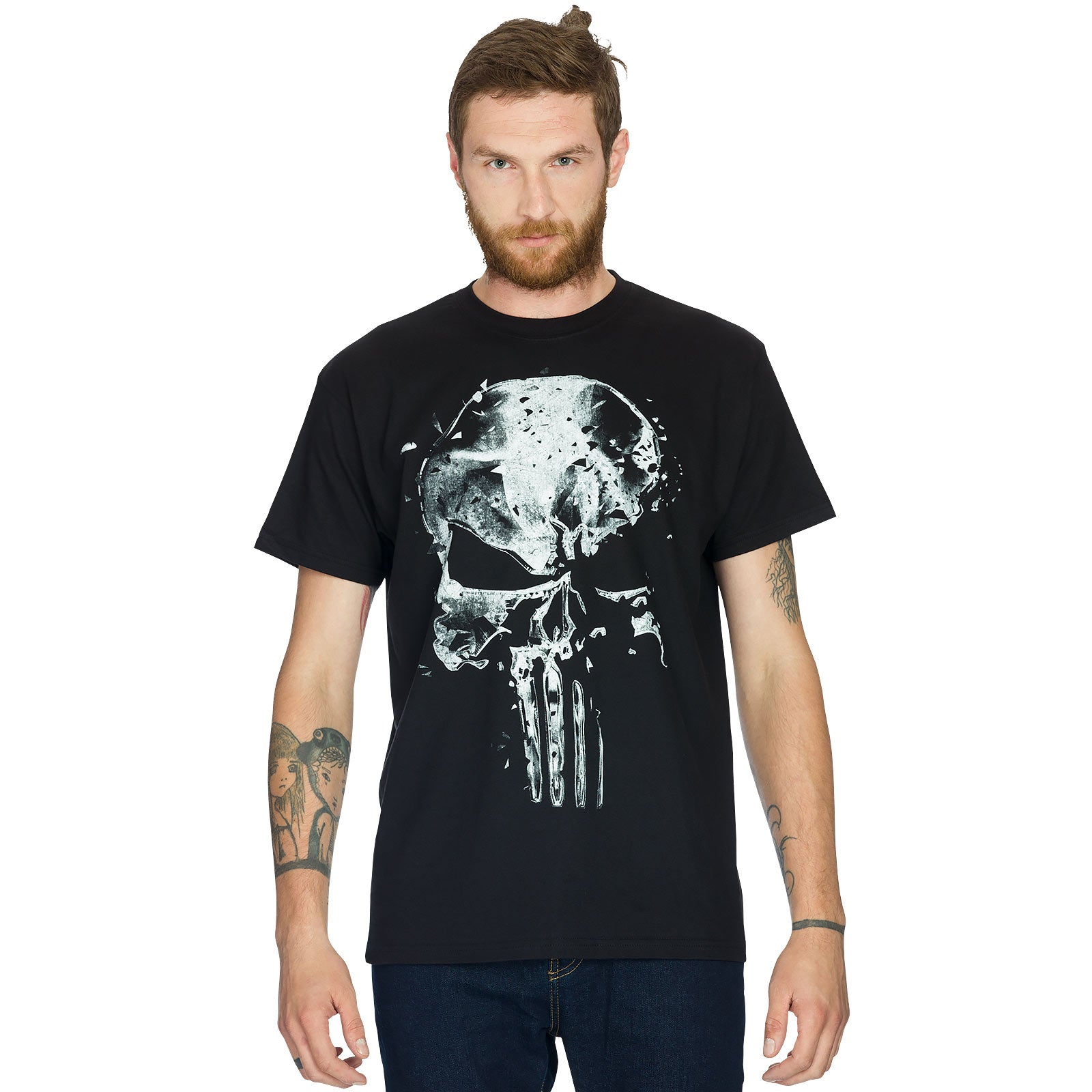 Imagen del producto Punisher - Camiseta de calavera negra