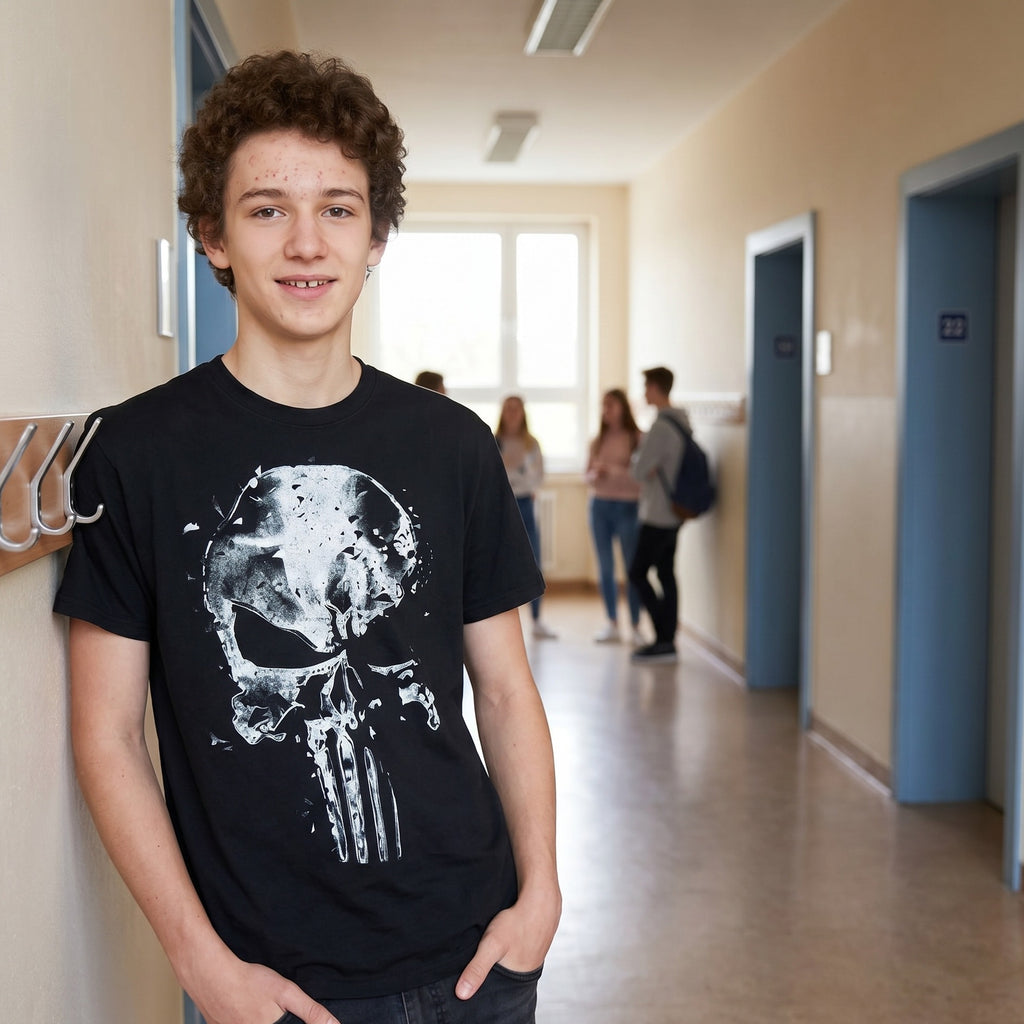 Imagen del producto Punisher - Camiseta de calavera negra