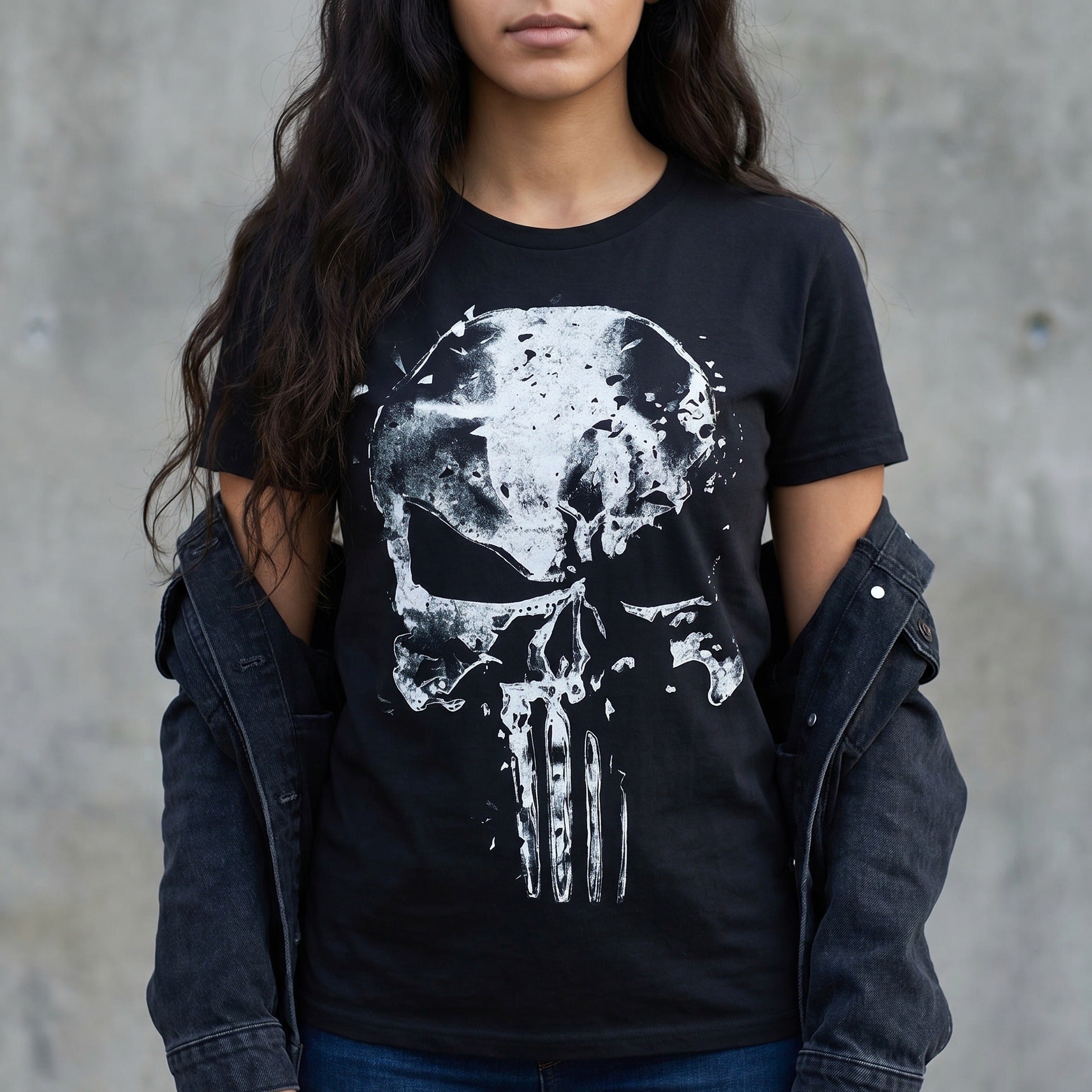 Imagen del producto Punisher - Camiseta de calavera negra