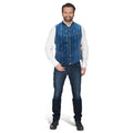 Imagen del producto Chaleco de traje tradicional para hombres con patrón - azul