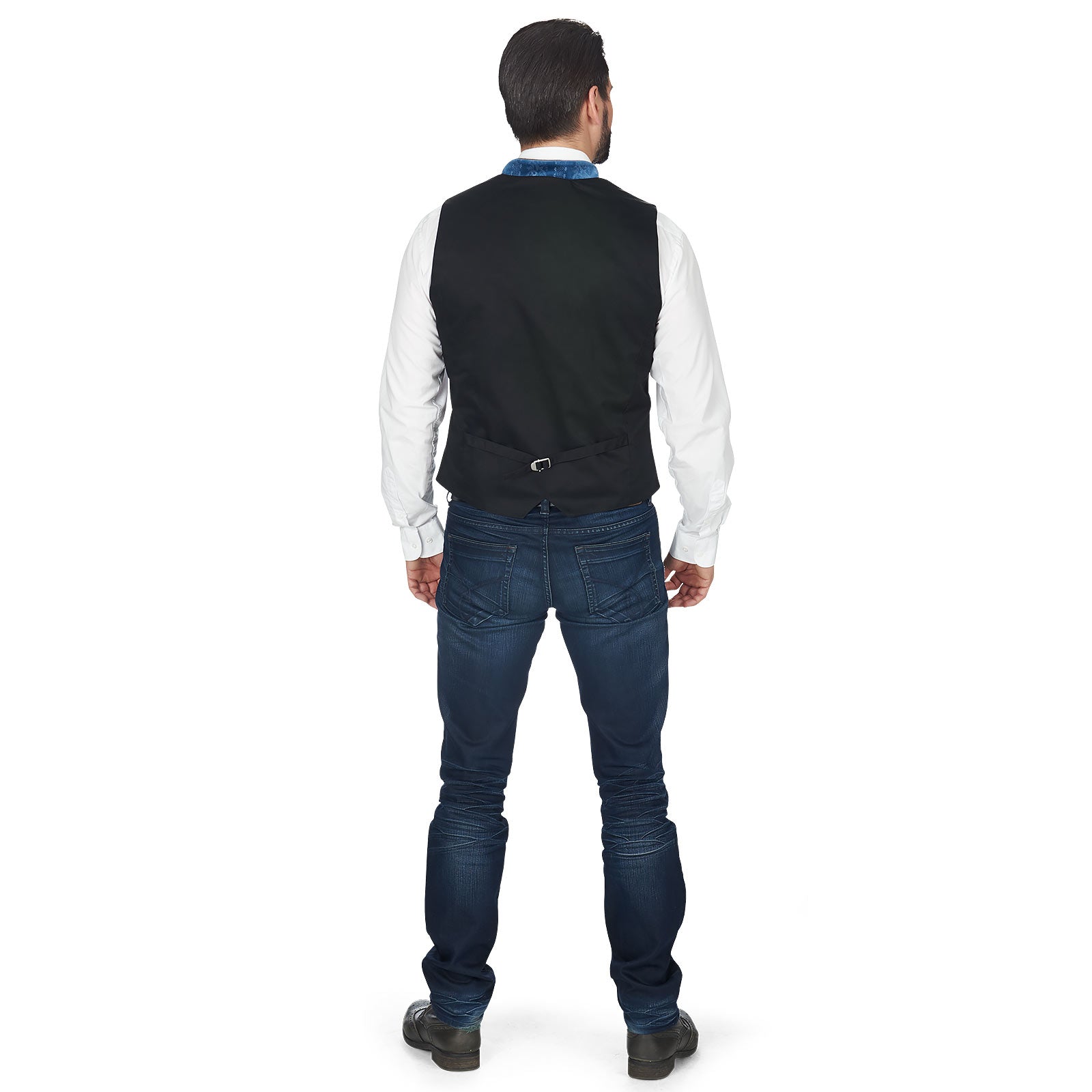 Imagen del producto Chaleco de traje tradicional para hombres con patrón - azul