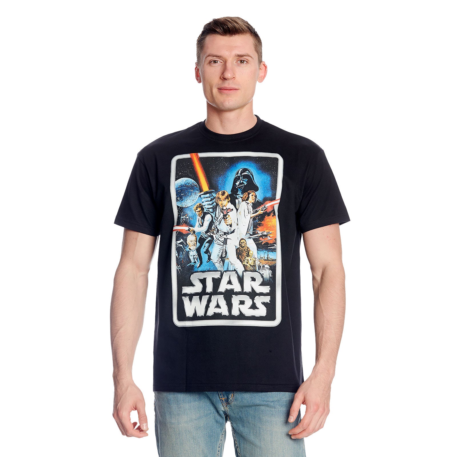 Imagen del producto Star Wars - Camiseta negra con póster retro de la película
