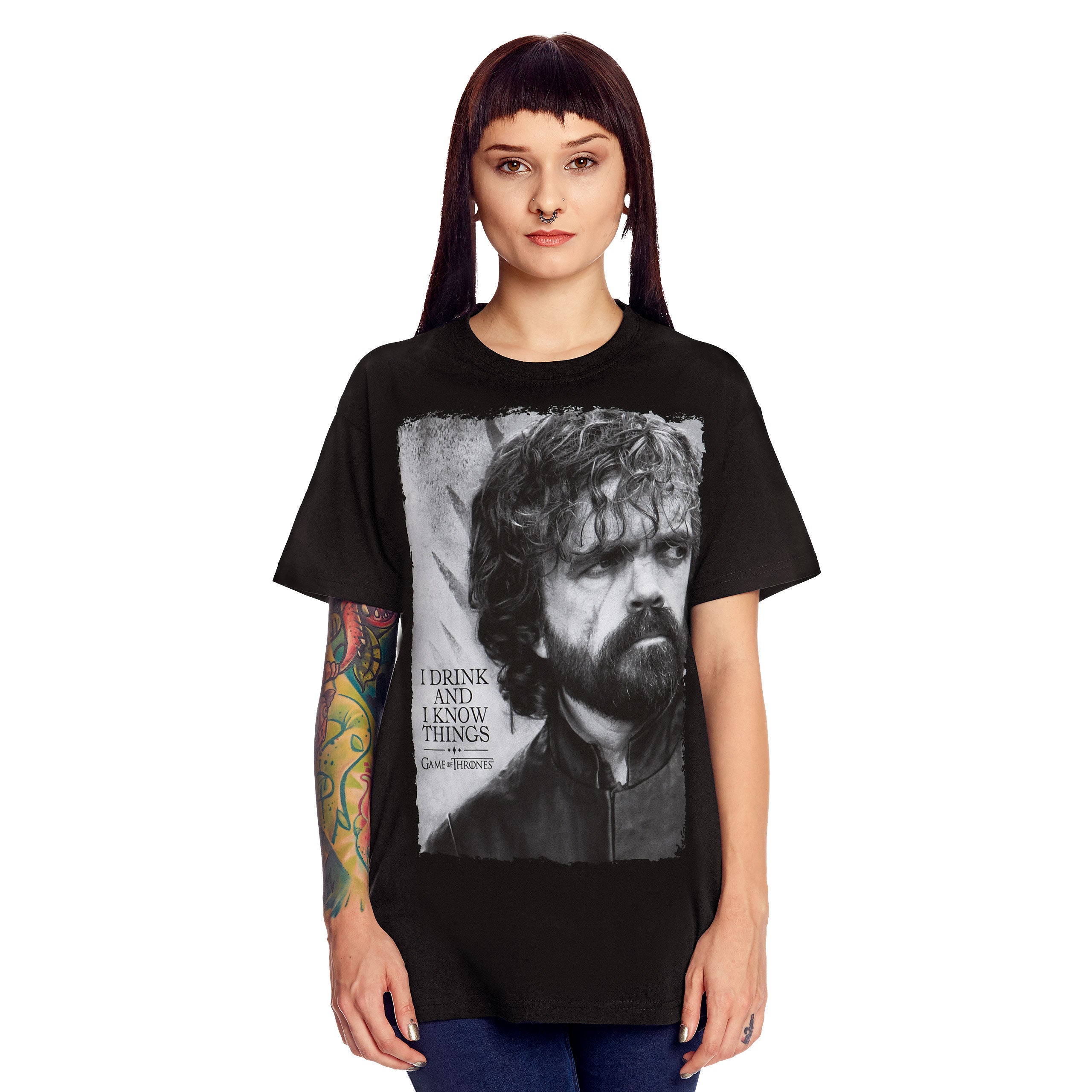 Imagen del producto Juego de Tronos - Camiseta negra de Tyrion Drink And Know Things