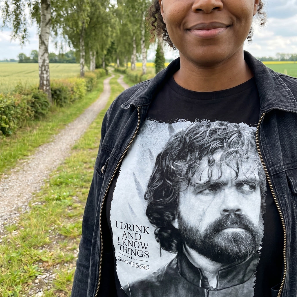 Imagen del producto Juego de Tronos - Camiseta negra de Tyrion Drink And Know Things