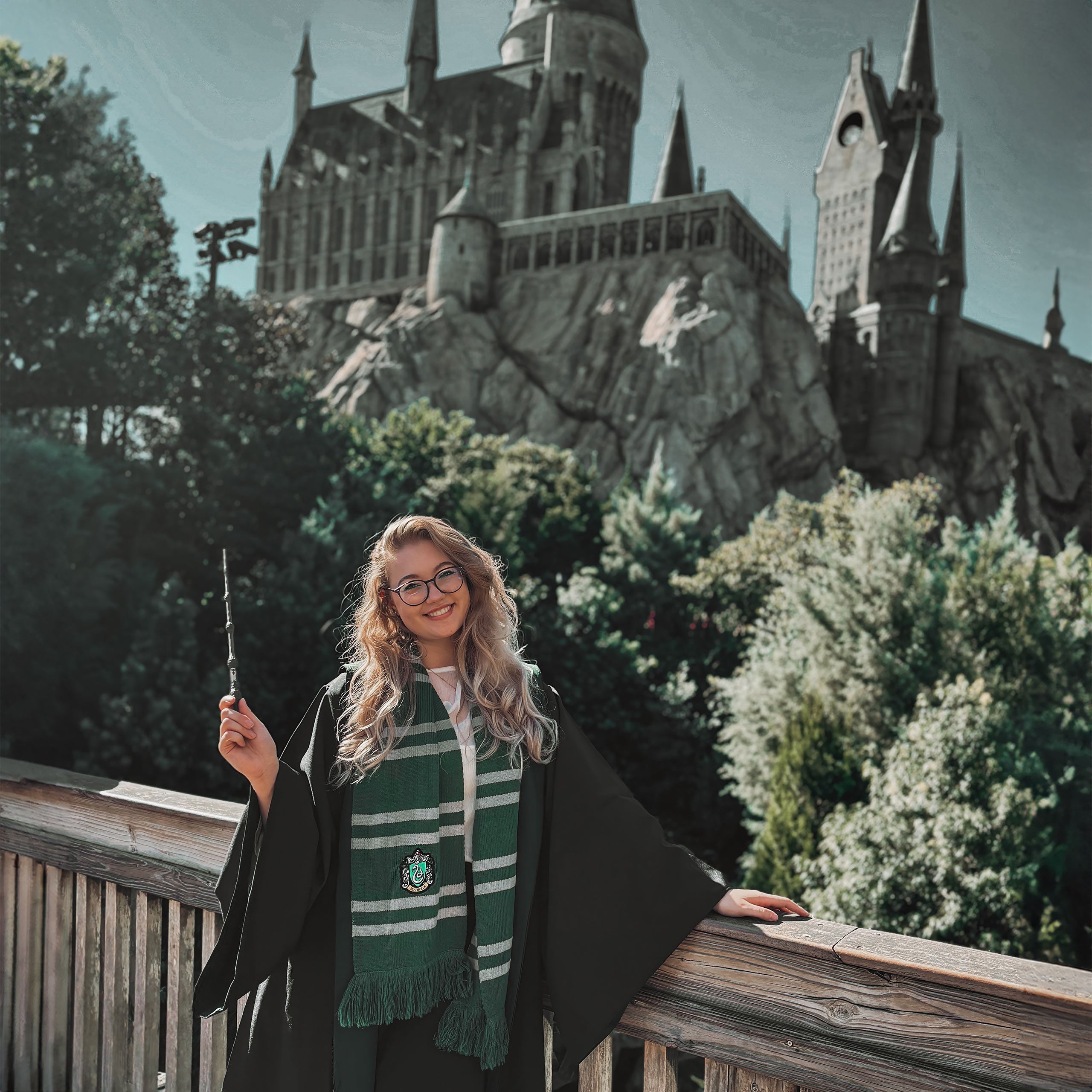 Imagen del producto Harry Potter - Bufanda de punto Slytherin gris-verde