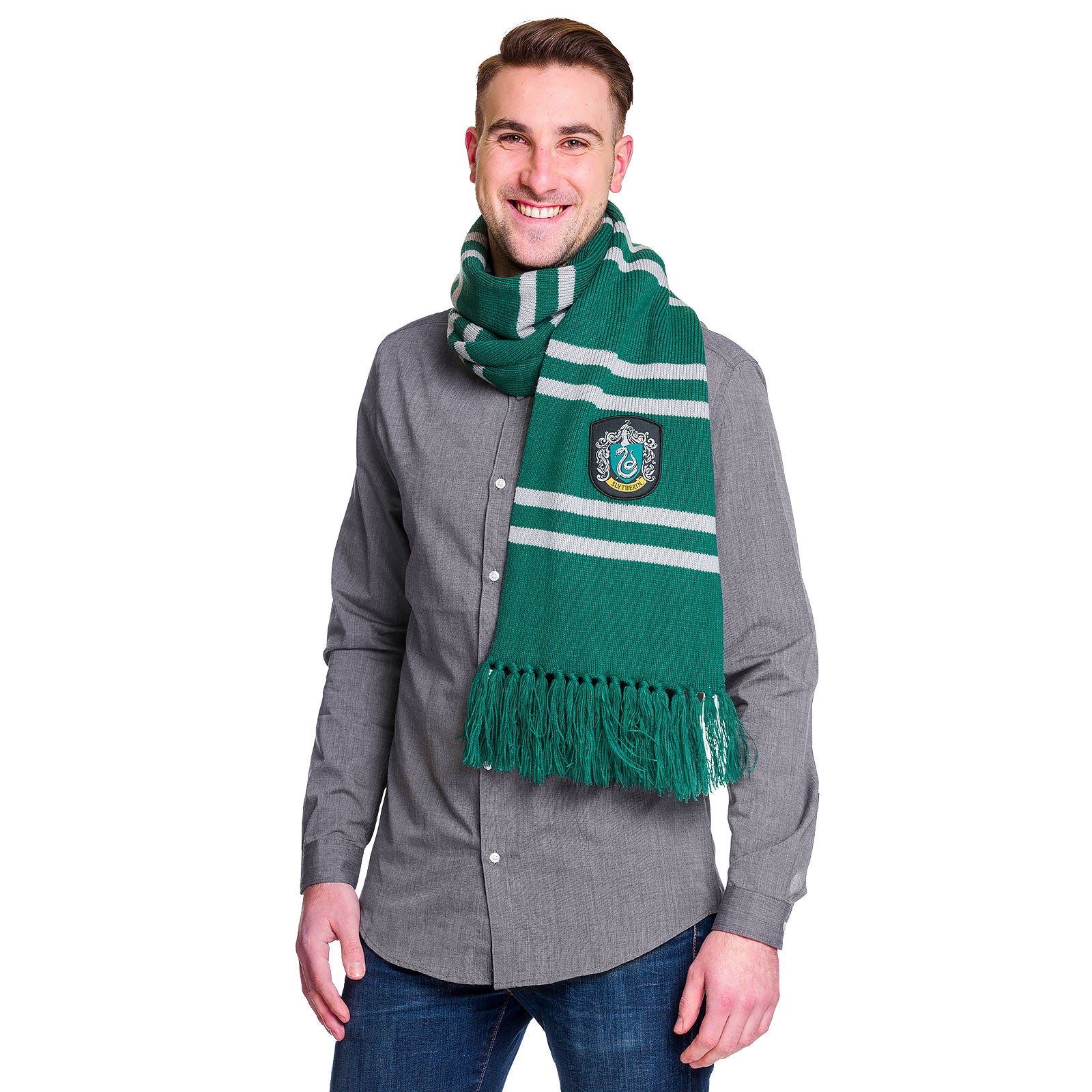 Imagen del producto Harry Potter - Bufanda de punto Slytherin gris-verde