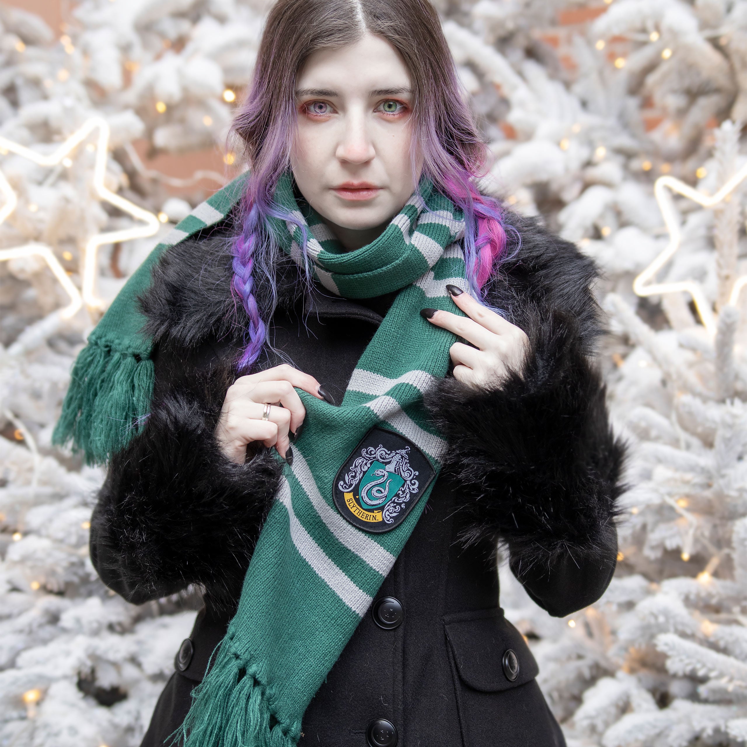 Imagen del producto Harry Potter - Bufanda de punto Slytherin gris-verde