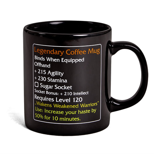 Imagen del producto Taza de café legendaria - Artículo de fan de MMO Nivel 120