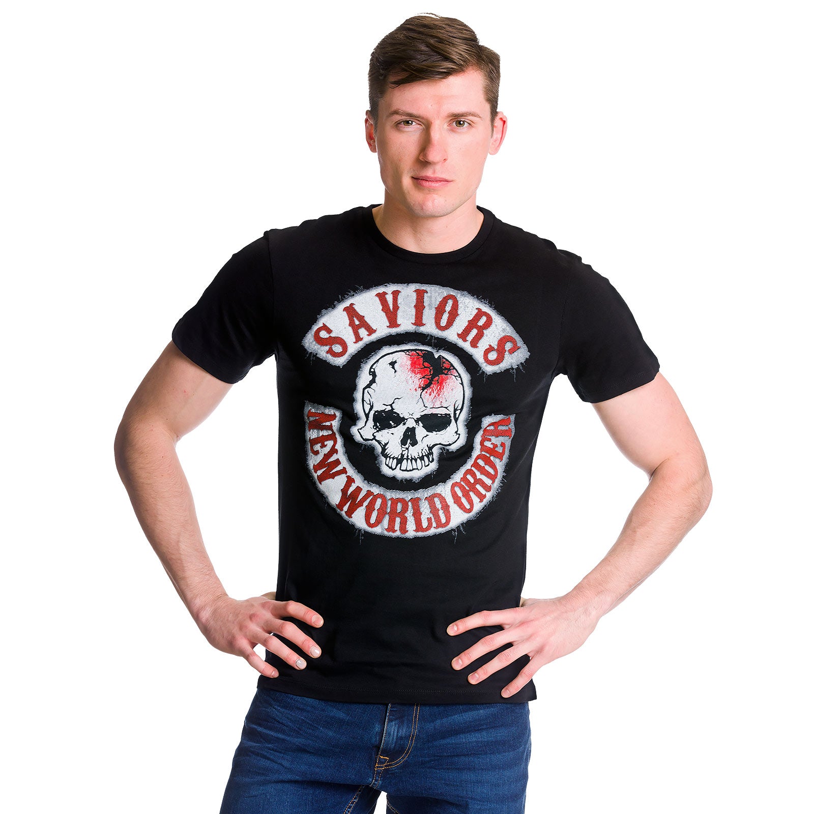 Imagen del producto Walking Dead - Camiseta negra con parches de Savior