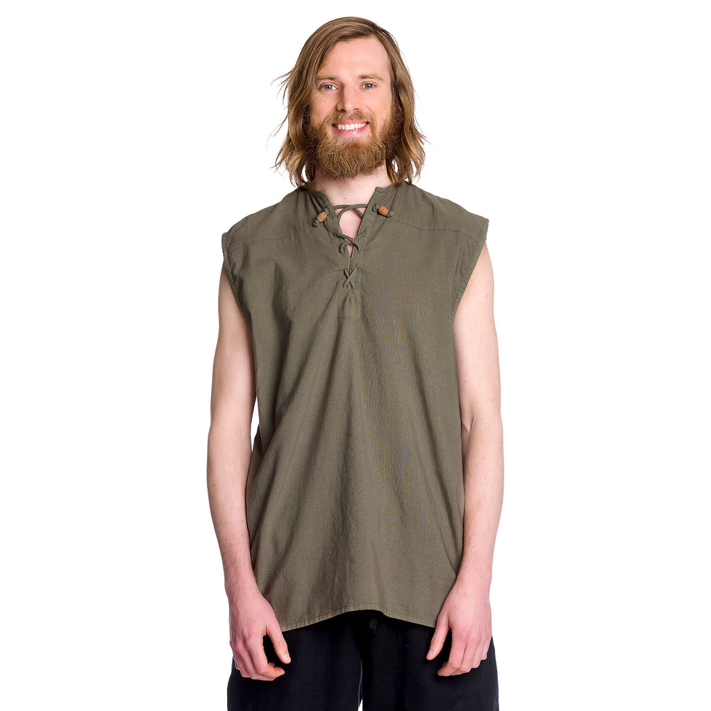 Imagen del producto Camisa medieval sin mangas en color oliva