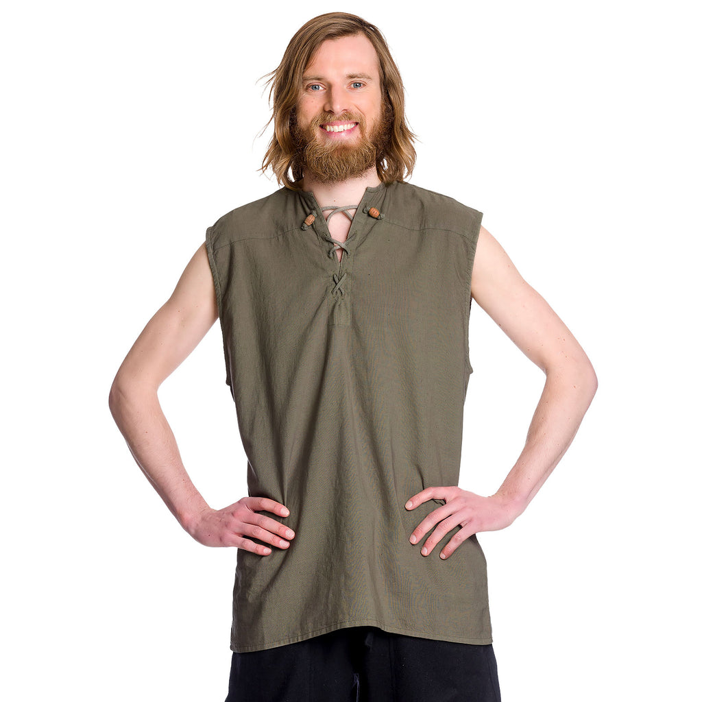 Imagen del producto Camisa medieval sin mangas en color oliva