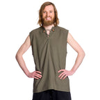 Imagen del producto Camisa medieval sin mangas en color oliva