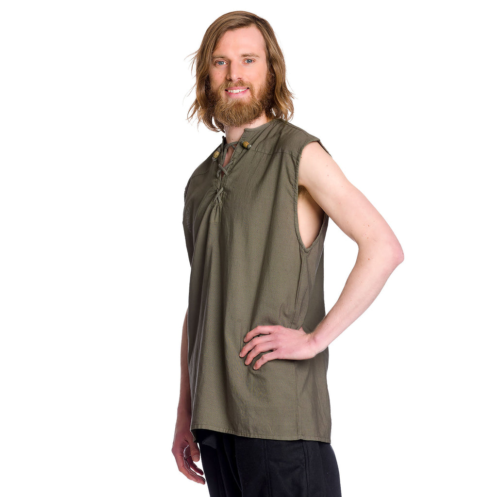 Imagen del producto Camisa medieval sin mangas en color oliva