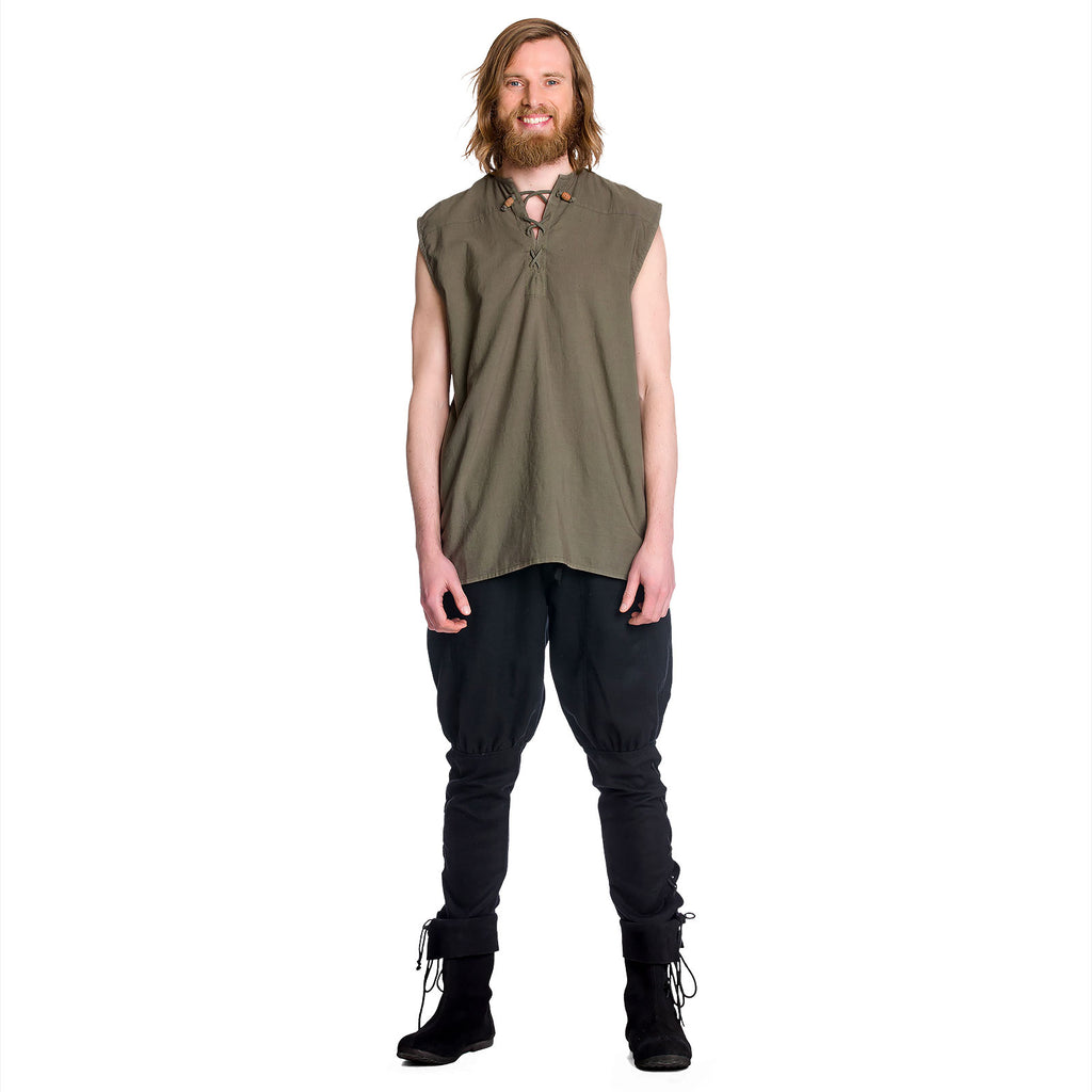 Imagen del producto Camisa medieval sin mangas en color oliva