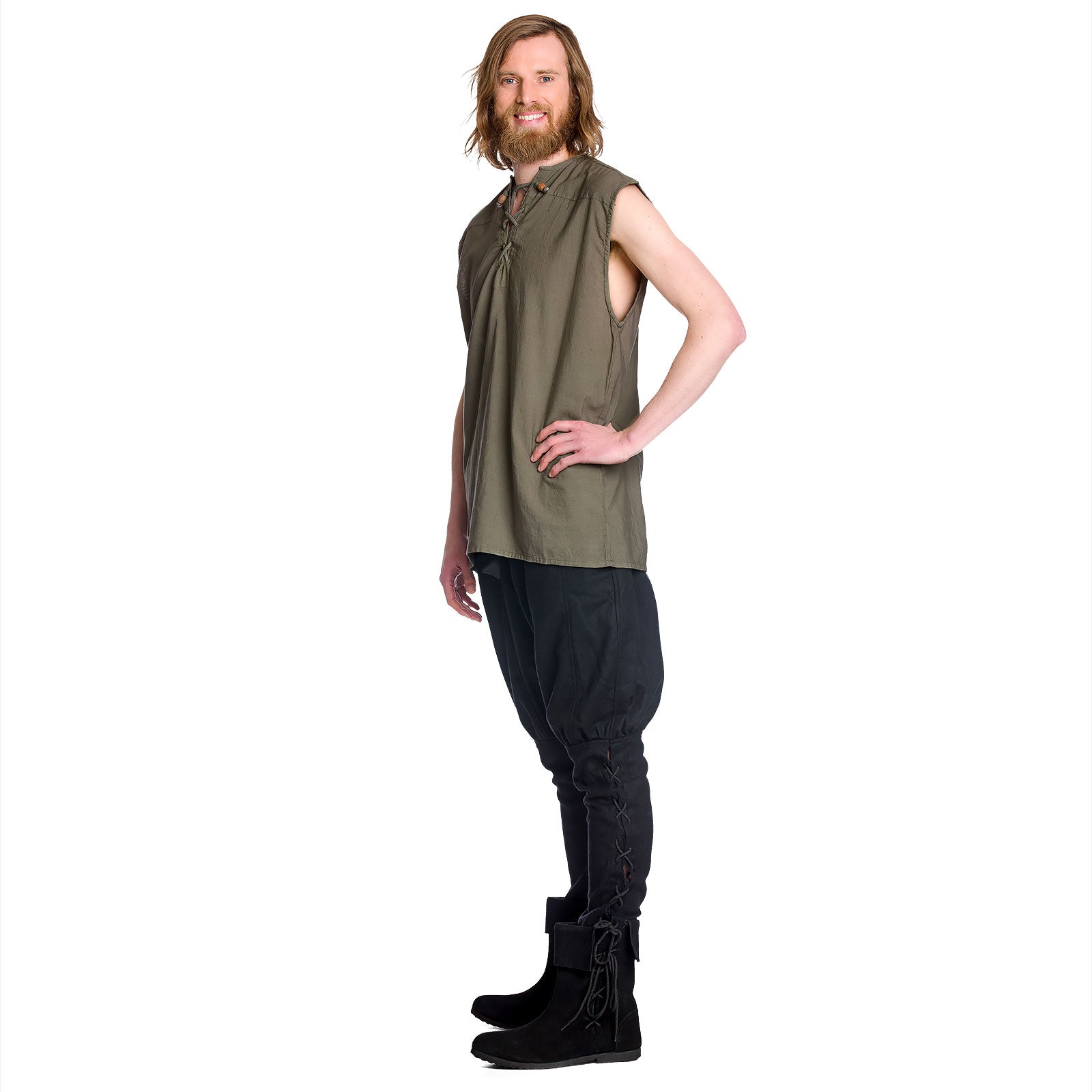 Imagen del producto Camisa medieval sin mangas en color oliva