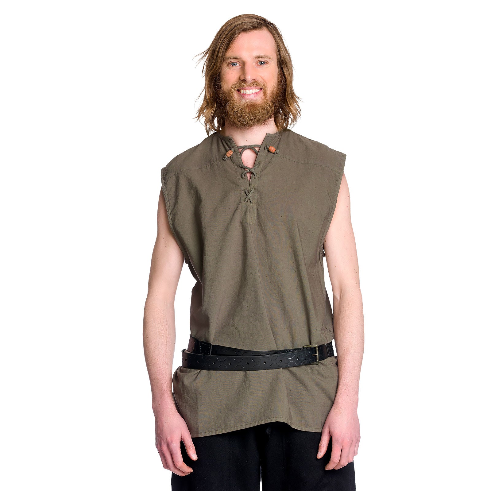 Imagen del producto Camisa medieval sin mangas en color oliva