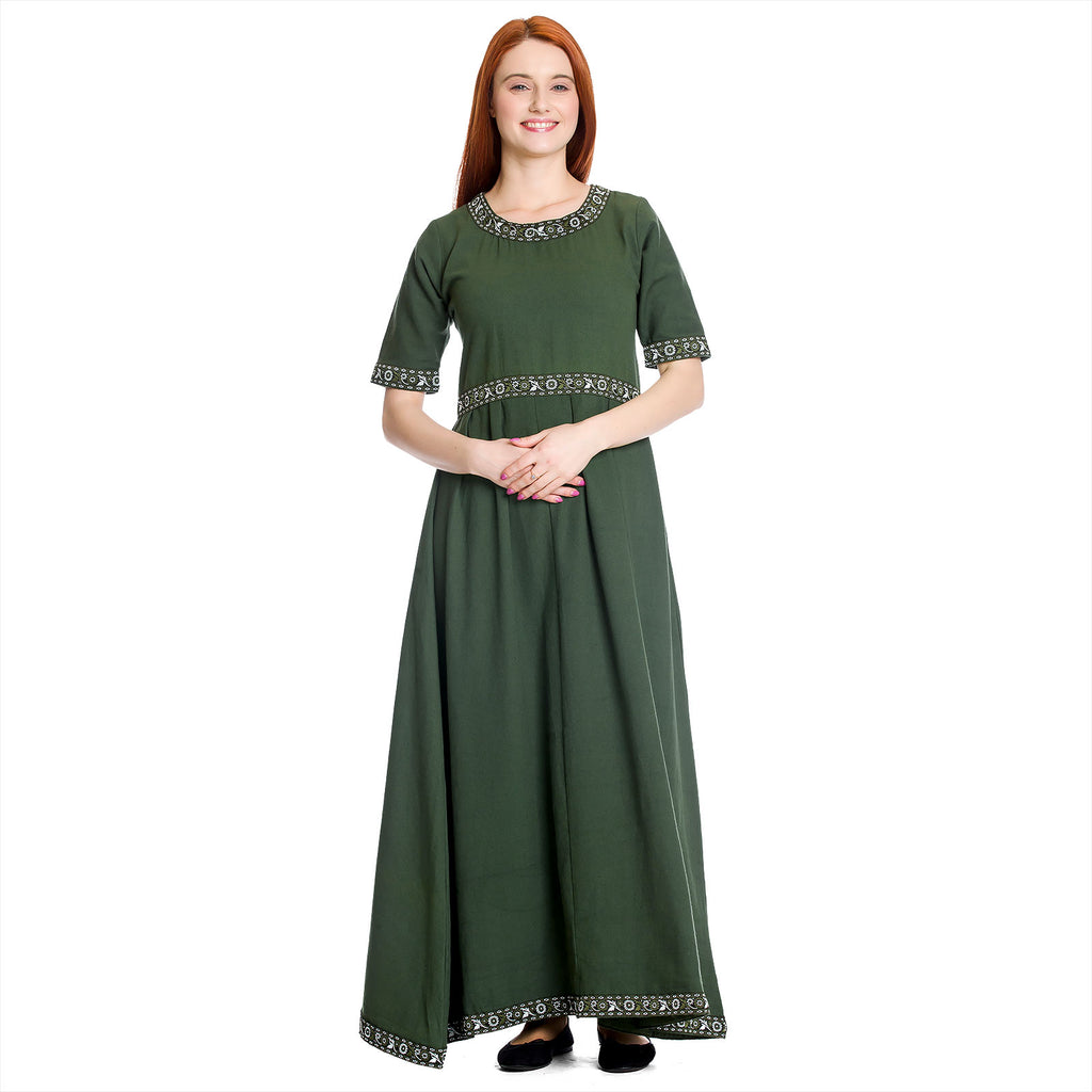 Imagen del producto Vestido medieval Ennlin con manga corta verde