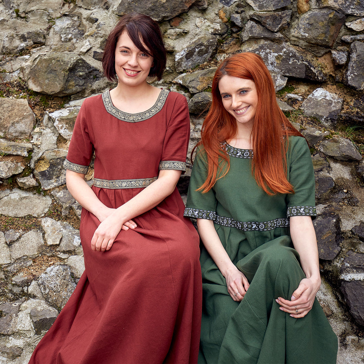 Imagen del producto Vestido medieval Ennlin con manga corta verde