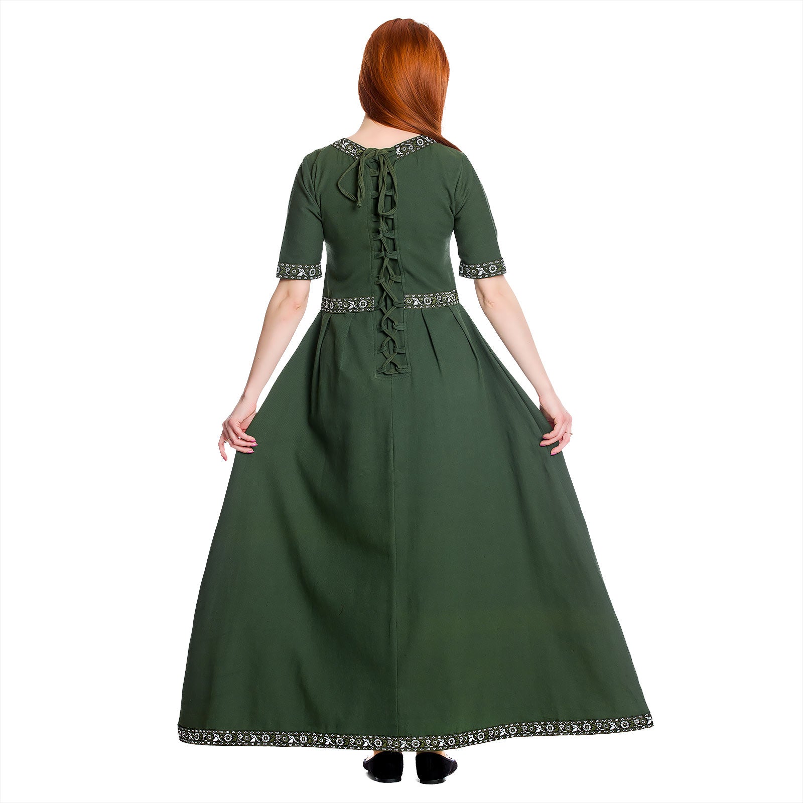 Imagen del producto Vestido medieval Ennlin con manga corta verde