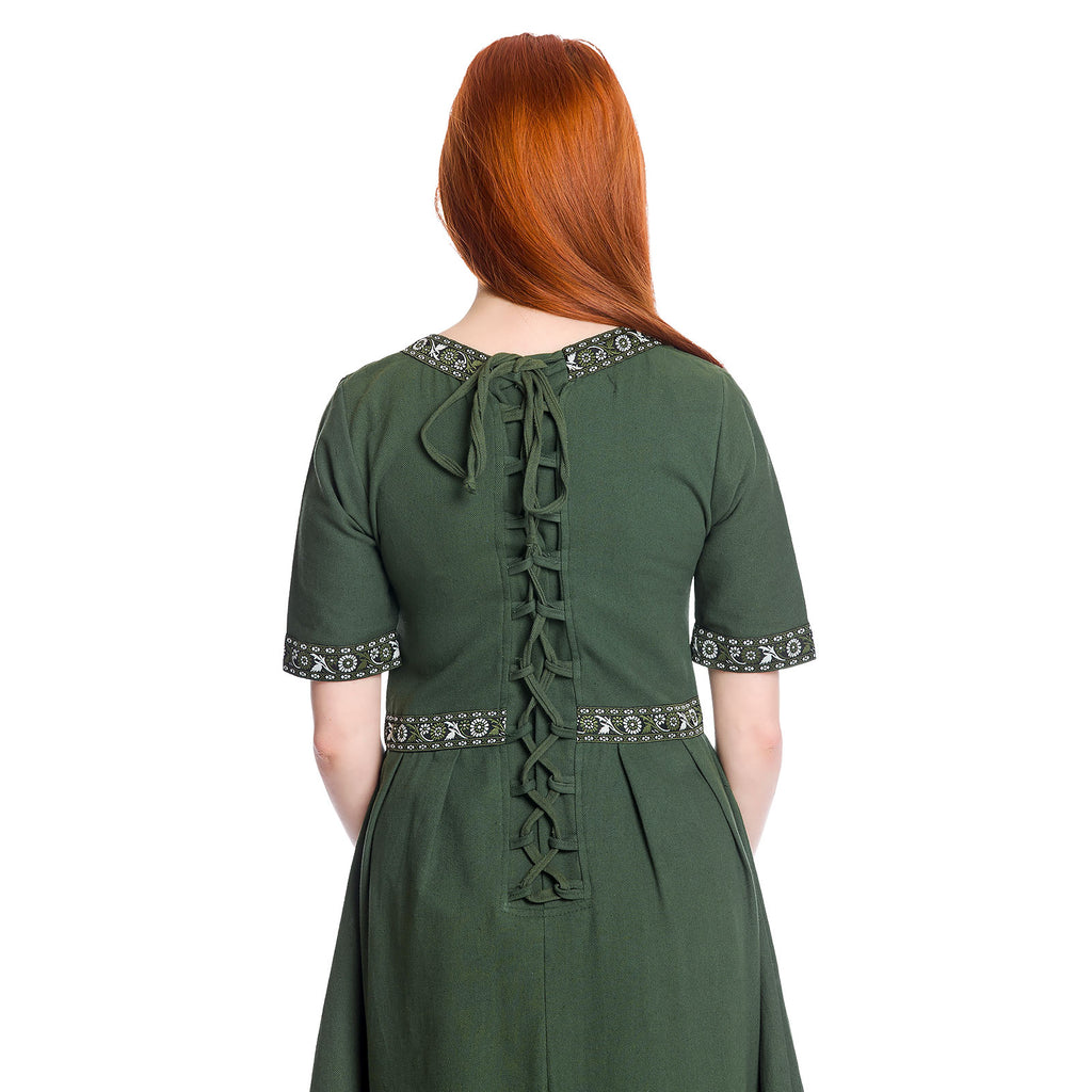 Imagen del producto Vestido medieval Ennlin con manga corta verde