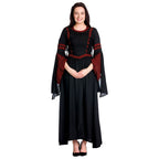 Imagen del producto Vestido medieval con capucha Isolde negro-rojo