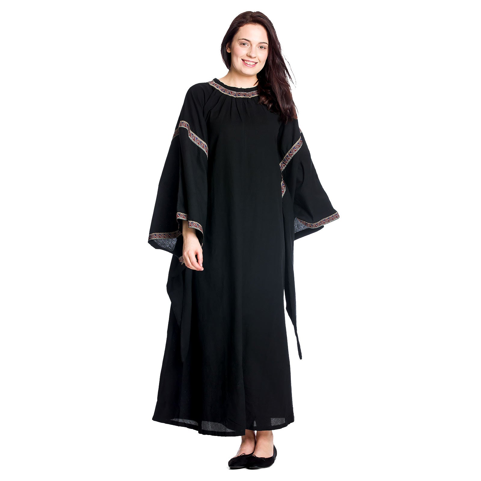Imagen del producto Vestido medieval Ida con mangas de trompeta negro