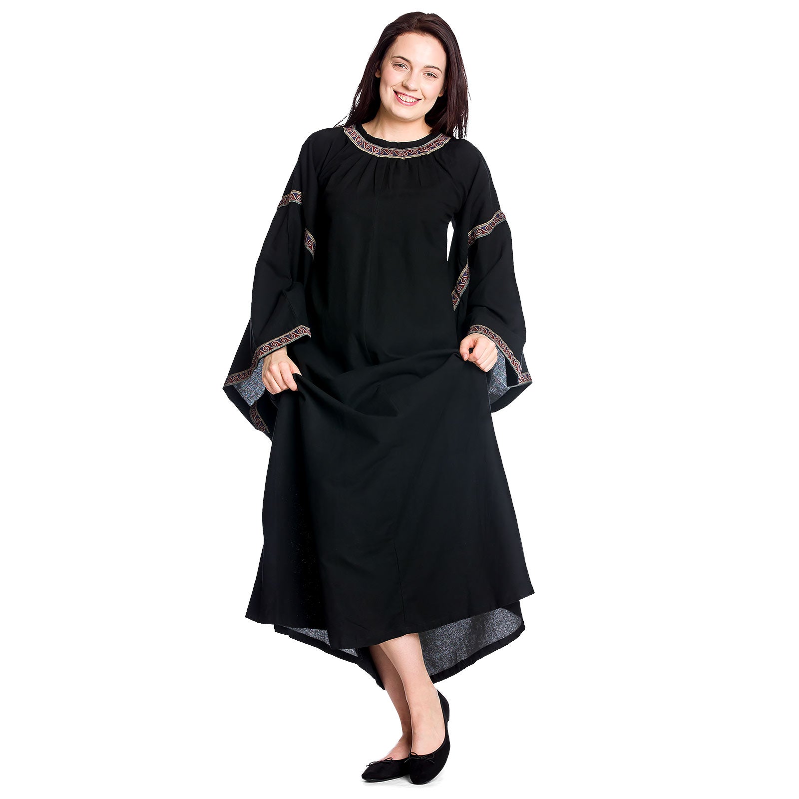 Imagen del producto Vestido medieval Ida con mangas de trompeta negro