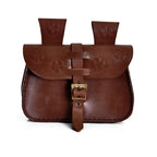 Imagen del producto Bolsa de cinturón medieval con relieve marrón