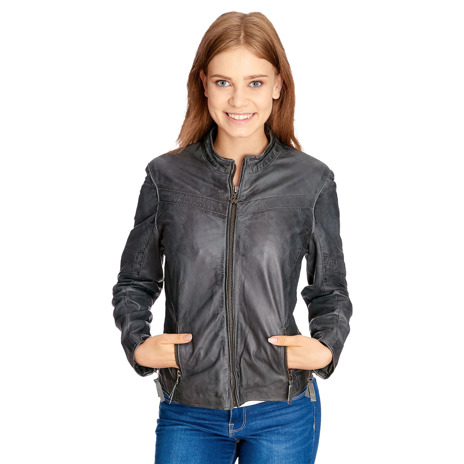Imagen del producto Wonder Woman - Chaqueta de cuero gris con logo